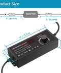 Total Beast 144W Power Supply Adjustable Dc 3V To 36V Variable Ac Dc Adapter with LED readout and size dimensions