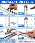Installation steps for Adjustable Aluminum Wall Mount Fitness Anchor System with two 40 inch rails, demonstrating secure setup.