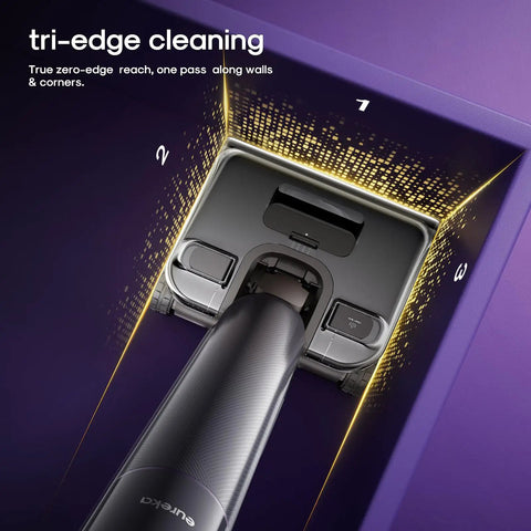 No Hassle Wet Dry Vacuum Cleaner Featuring Self Wash And Hot Air Dry Mode 24Kpa in corner for tri-edge cleaning