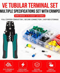 Top Tier Wire Terminal Ferrules Kit Boasting 200 Pieces Of Insulated Copper Connectors Plus Crimper Tool And Organized Case, 0.75-10mm²