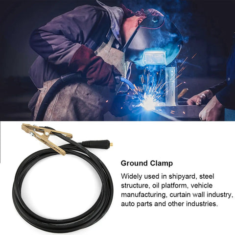 Top Notch 260A Brass Ground Clamp For Heavy Duty Welding Jobs with cable, ideal for MIG and submerged arc processes.