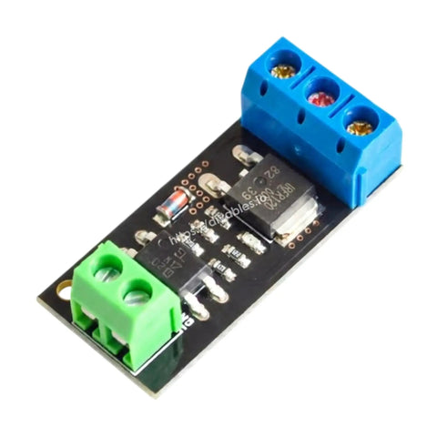 Isolation MOSFET Module With Optocoupler For PWM Control 40V 50A High Power Switch For Arduino ESP32 Raspberry Pi DC Motor LED Strip Solenoid Valve Maker Friendly DIY Projects 5 Piece Pack, black PCB with screw terminals