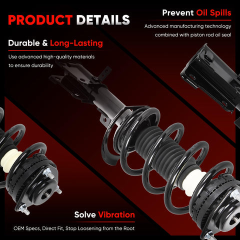 Product details of Bolt On Front Pair Struts Quick Struts Assembly for Dodge Journey 2009 2017 AWD FWD with coil spring.