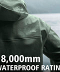 Pro-Grade 0.70mm PVC Fishing Rain Suit Jacket And Bib Pants Set For Commercial Anglers Brigg 44 Industry Grade Heavy-Duty Waterproof Dark Green Close-up X-Large