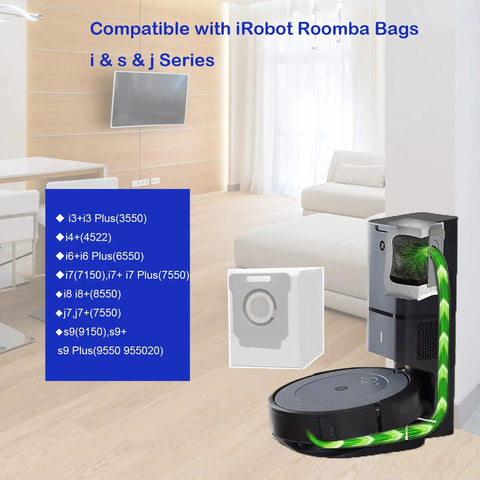Roomba Compatible 16 Pack Vacuum Replacement Bags For I7 I7 Plus I8 I3 I6 S Series And S9 Plus Clean Base Automatic Dirt Disposal Bags