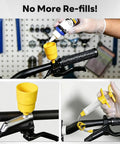 All In One Hydraulic Brake Bleed Kit For Mountain Bikes And E Bikes That Fits 2 Piston And 4 Piston Disc Brakes in use