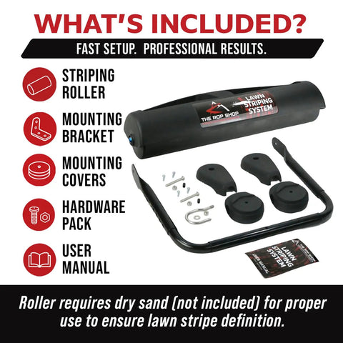 Components of Lawn Striping Kit For Toro 21 Inch And 22 Inch Walk Behind Mowers With Weighted Rear Roller Delivers Bold Pro Stripes