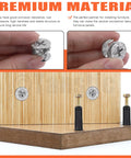 Three In One Furniture Connecting Hardware Kit With Cam Locks And Dowels, 270 Pcs Including Cam Lock Nuts, close-up view of assembly