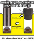 Comparison of old and new bolt extractors from 5 Piece Spiral Deep Extractor Set For Removing Stuck And Broken Bolts Studs Fittings Threads And Pins Spark Plug Easy Out Specialty Tool For Heavy Duty Jobs And Tough Fasteners