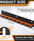 Wall Mount Pneumatic Tool Holder Eight Slot Rack For Garage Shop, Lockable Air Tool Hanger To Organize And Access Your Most Used Pneumatic Tools, Fits One Quarter Inch Standard Connection Accessories