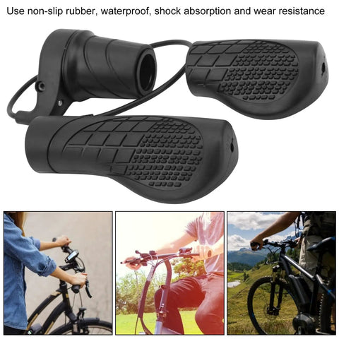 Rubber Half Throttle Grip For Modified Part Joint With Beefy Aluminum Alloy Mount Fits 12V Through 72V Ebikes And Fat Tire Bikes Instrument Adapter Voltage Easy Install Secure Removal Durable Build