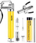 Mini Grease Gun Kit With 4500 PSI Power, Garage Ready Upgraded Double Handle 6 Jaw Locking Coupler, Includes 3 Oz Grease Cartridge