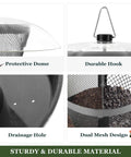 Outdoor Bird Feeder Dual Use Metal Mesh With Weatherproof Dome 2.5 Pound Seed Capacity for finches and cardinals.