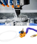 2 Pack Mist Coolant Lubrication Spray System For CNC Lathe Milling And Drilling close-up with 8mm air pipe and mist sprayer