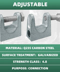 Heavy Duty Zinc Plated Steel Beam Clamp 1 Inch Jaw Opening Fits 1/2 Inch Threaded Rod 8 Pack Rust Resistant Tough As Nails Support Bracket Mounting Kit For Pipe Conduit adjustable Q235 carbon steel connection piece