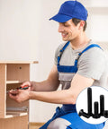Man assembling furniture with Massive M3 And M4 Countersunk Screws Kit For DIY Projects And Electronics, close-up of screws shown