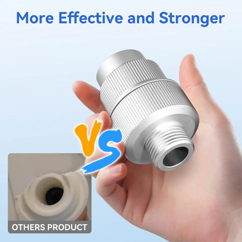 Heavy Duty Inline Water Filter For Washers No Drama Leak Proof Aluminum Body product comparison with plastic filter.