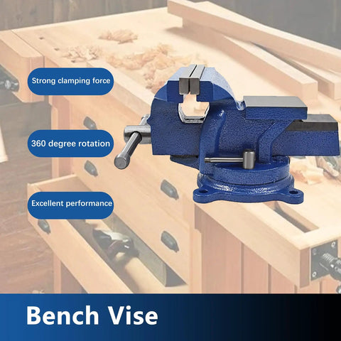Heavy Duty 6 Inch Bench Vise With Table Top Clamp And 360 Degree Locking Swivel Base Built Tough For Crafting Painting Sculpting Modeling Electronics Soldering Woodworking And Fishing Tackle Projects
