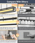 Comparison chart showing Industrial Farmhouse Kitchen Island Lighting 39.4 Inch Black Rectangular Pendant Fixture with remote control and others.
