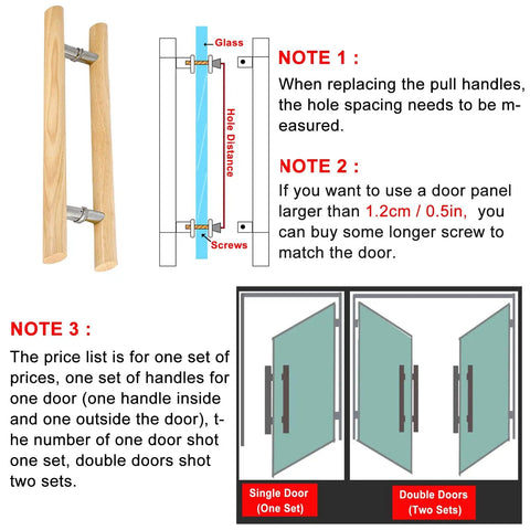 Double Sided Barn Door Pull Handles Set For Wooden Sliding Doors In Weathered Brown 120cm 47.2 Inch Length installation guide