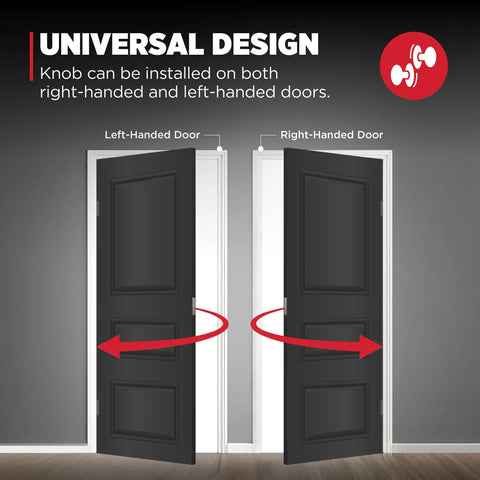 Pismo Dummy Door Knob For Interior Doors Single Sided Push Pull Handle For Closets French Doors And Pantries Satin Nickel Non Turning Interior Knob With Microban Protection Contemporary Look And Easy Modern Upgrade, left and right door use