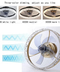 19.7 Inch Flush Mount Ceiling Fan With Lights Remote Control Low Profile Bladeless Modern Design 3 color lighting options