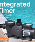 Self Priming Pool Pump With High Flow For Inground And Above Ground Pools One Point Five HP Motor Delivers About Seven Thousand Three Hundred Fifty GPH