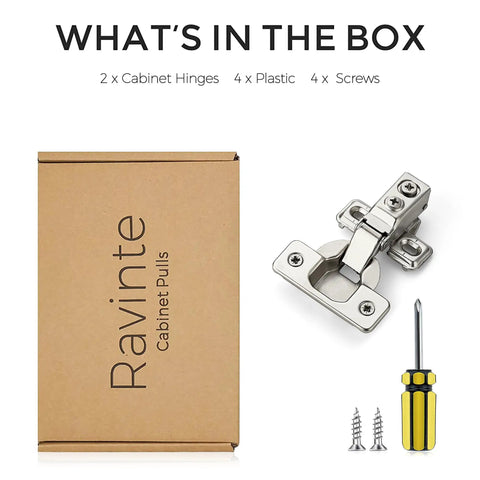 Brushed Nickel Short Arm Cabinet Hinges For Kitchen Cupboards With Half Inch Overlay Heavy Duty Build hassle-free install, screws and tools included.