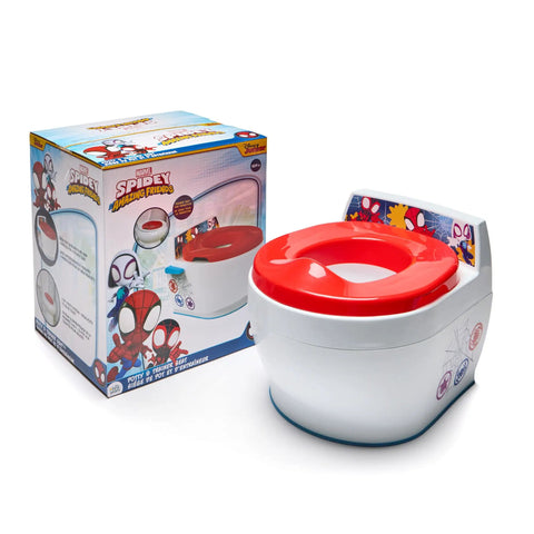 Spiderman 2 In 1 Toddler Potty Training Toilet With Removable Seat Attachment And Rewarding Flush Sounds Anti Splash Rim Non Slip Base Tot Approved Potty Training Setup For Little Ones