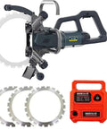 Beast Mode 8800W Brushless Trephine Saw With Diamonds For Deep Concrete Wall Grooving And Core Drilling Up to 27 Cm with cutting discs and water tank.