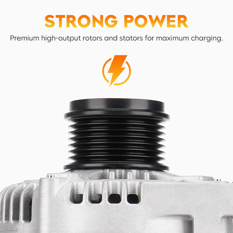 Close-up of Premium Replacement Beefed-Up Alternator 11137N Fits Lexus ES350 RX350 Avalon Highlander Venza 3.5L