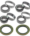 Beefed Up Front Wheel Bearing Hub Assembly Replacement Kit For Ford F-150 RWD 1975 Through 1996 With OEM WTA13x2 WTA12x2 And WS4148x2 Bearings And Seals Easy Install, Durable OEM Grade Upgrade with bearings and seals in view.