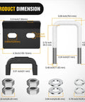 Heavy Duty 2 Inch Trailer Hitch Tightener With Anti Rattle U-Bolt And Mount Plate, Steel Construction dimensions diagram