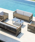 Waterproof Patio Cushion Covers 24x24x4 Inches 4 Pack Non Slip Outdoor Cushion Slipcovers With Zipper Weather Resistant Camel Color on patio furniture