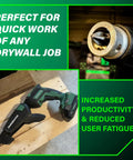 Your Go-To 18V MultiVolt Cordless Drywall Screw Gun Kit With Collated Magazine, shown on wooden surface, ergonomic grip visible.