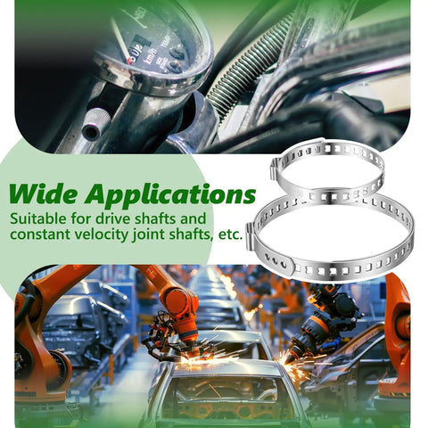 Universal Dope 40 Piece CV Boot Clamp Kit In 304 Stainless Steel with machinery and application examples