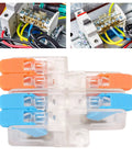 10 Pack Lever Wire Nut Connectors 2 In 4 Out Quick Wiring Connector Set 0.5 To 6mm² Copper Conductor 41A 450V Splice Kit