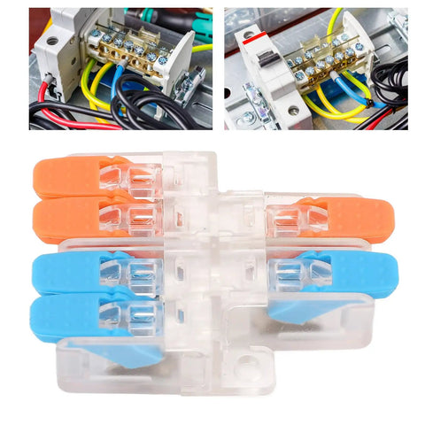 10 Pack Lever Wire Nut Connectors 2 In 4 Out Quick Wiring Connector Set 0.5 To 6mm² Copper Conductor 41A 450V Splice Kit