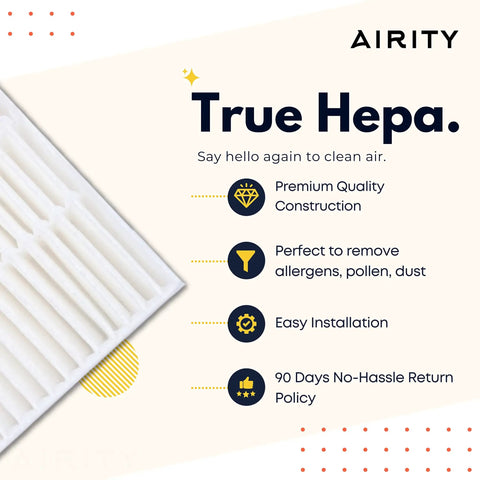 Close-up of HPA300 Series Air Purifier Filter Replacement 3 Pack R Filters, highlighting premium quality and allergen removal features.