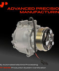 Heavy Duty Air Conditioning Compressor With Clutch Oil Prefilled Trse09 6 Groove Pulley side view on a black background