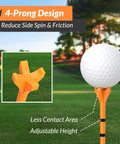 Pro 150 Pack Golf Tees Set With 130 Driver Tees And 20 Iron And Hybrid Tees Durable Reinforced Shaft Low Friction Orange