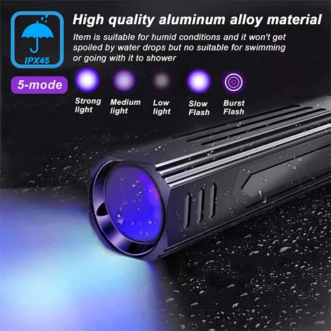 UV Black Light Pet Lamp for Cats and Dogs Detect Ringworm and Urine Stains Easy at Home Skin Check Tool waterproof design
