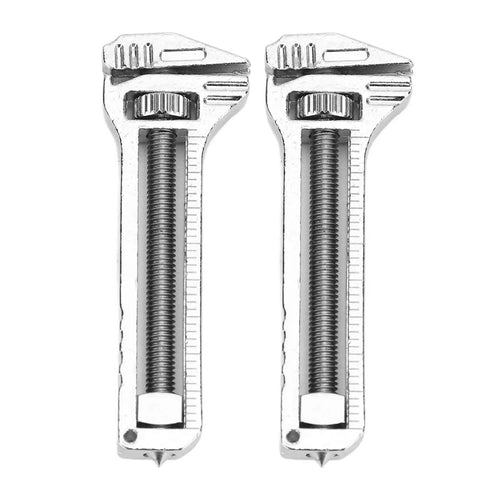 Front view of Mini Multitool Wrench With Bottle Opener And Nail Puller 2.8 Oz Alloy Steel 6 In 1 Measuring Caliper.