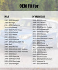 OEM fit list for Kia and Hyundai models from 2006-2019, showing vehicles compatible with Kia Hyundai Gas Cap Replacement 31010-3L600U.