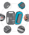 Collapsible Camping Cutting Board With Colander And Drain Basket, 9 In 1 Chopping Board For RVs And Campers, shown opened with accessories