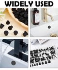 90 Piece Silicone Rubber Hole Plugs Kit With Vacuum Caps In 9 Sizes Flexible Sealing Stoppers Perfect For Powder Coating Bottles Bathtub Pipes And DIY Projects Multi-Purpose Black Stuff, black silicone plugs in tray