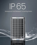 12V Solar Car Battery Charger With MPPT Controller 15W Trickle Maintainer shown with water splash, highlighting IP65 waterproof rating