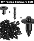 120 Piece Plastic Push Pin Clips Set For UTV ATV Motorcycle M6 M7 M8 Fasteners showcasing M7 fairing bodywork bolt