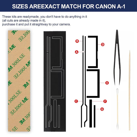 No Sweat Pre Cut Light Seal Foam Sponge Repair Kit To Crush Old Leaks On Classic Film Cameras With Precision Adhesive Patches, showing pre-cut foam seals and precision tools.