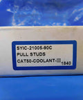Heavy Duty Cat50 Coolant Through Retention Knob And Pull Stud Kit Featuring Mas3 Interface box labeled SYIC-21005-90C Pull Studs.